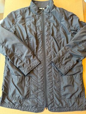 Chicos Lightweight Quilted Black Zip-Front Jacket